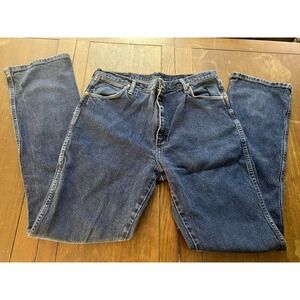 Made USA Wrangler 947STR Mens Tag 38x34 Measures 35x32 Blue Jeans